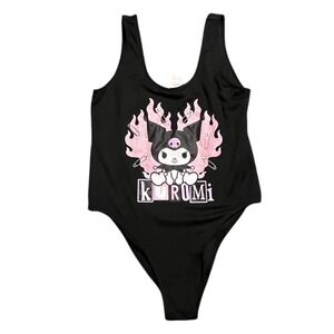 Hello Kitty Kuromi by Sanrio One Piece Bodysuit Black Large Swimsuit Rue 21‎